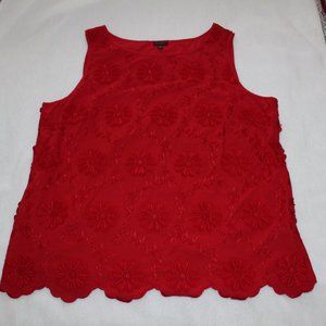 Talbots Women's Raised Floral Sleeveless Blouse